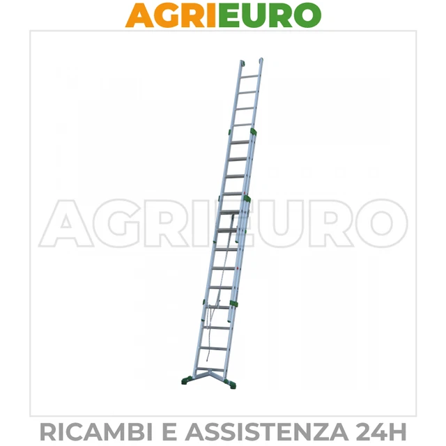 Scala in alluminio a 3 elementi FACAL superscala PRIMA - 9+10+10 Pioli Con fune