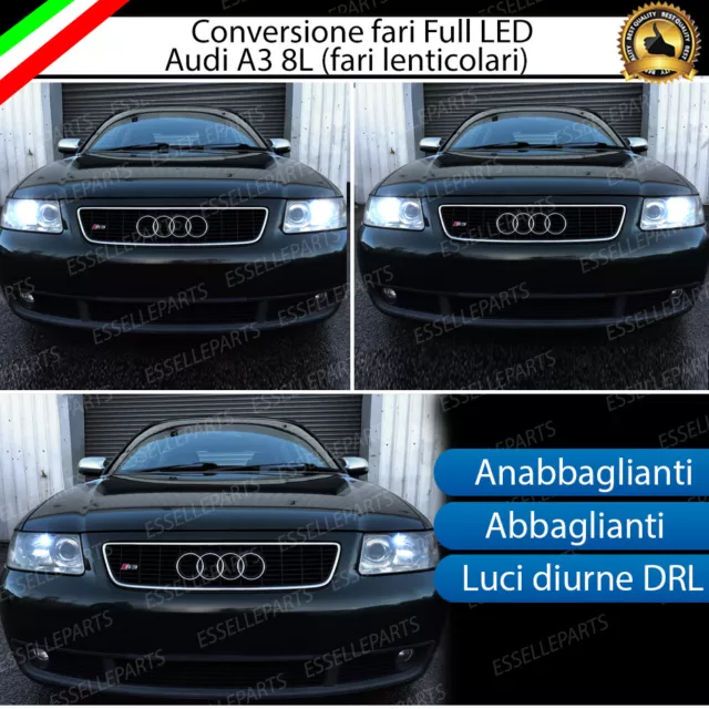 Kit Fari Full Led Audi A3 8L Anabbaglianti Abbaglianti Luci Posizione 6000K