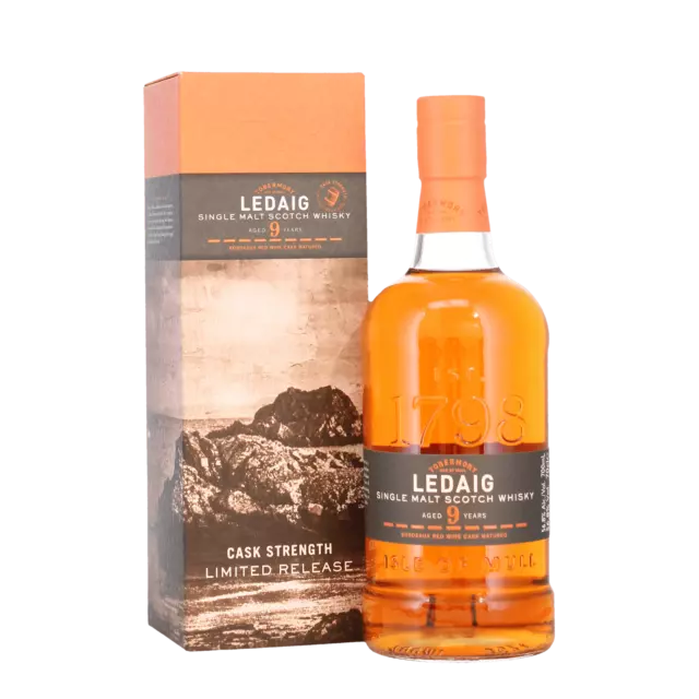 Ledaig 9 Year Old - Bordeaux Red Wine Cask Matured Single Malt Whisky 70cl