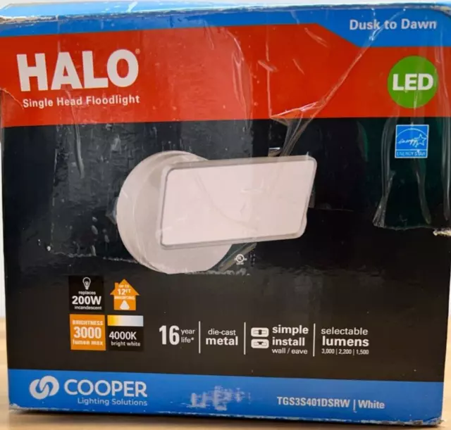 HALO TGS3S401DSRW TGS 3000 Lumen White Outdoor Integrated LED Flood Light