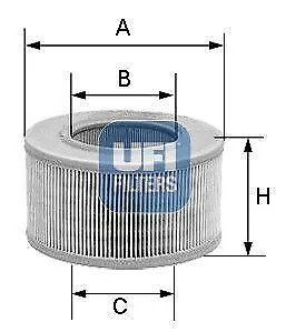 UFI Air Filter Insert 55mm Height Fits Austin Riley Rover Wolseley 27.715.00