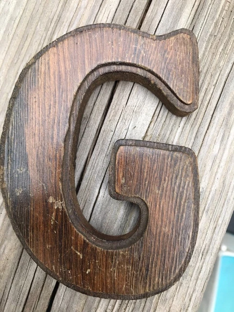 Vintage Wood Decor Letters 4.25" Chunky Mid Century Alphabet Arts Crafts