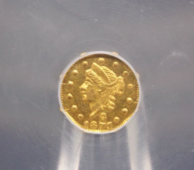 1871 California Octagonal Fractional GOLD 25c BG-767 NGC MS62 PL PROOF LIKE 020R
