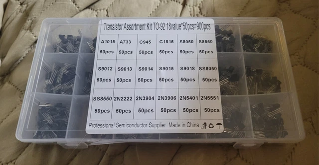 Portable 600pc 15Value NPN PNP Transistor TO-92 Assortment Kit Set /Box Hot