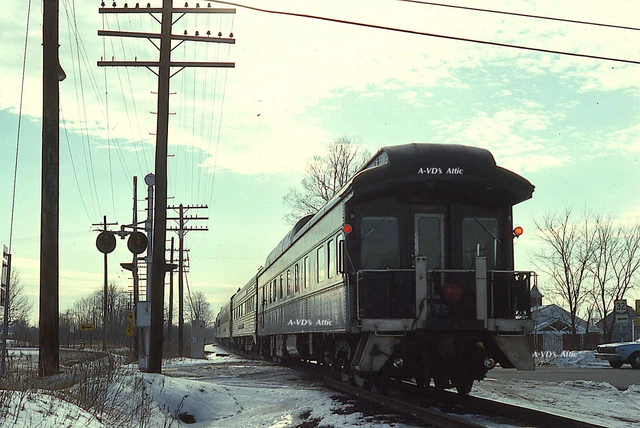 Orig slide D&H Delaware Hudson OBS sb Olymic Special Gansevoort NY 1980