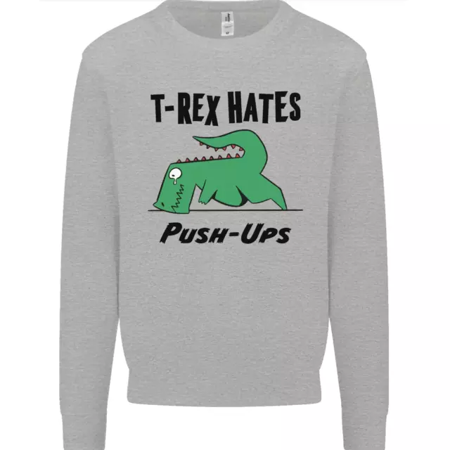 Felpa Maglione T-Rex Hates Push Ups Funny Palestra Dinosauri Bambini 2