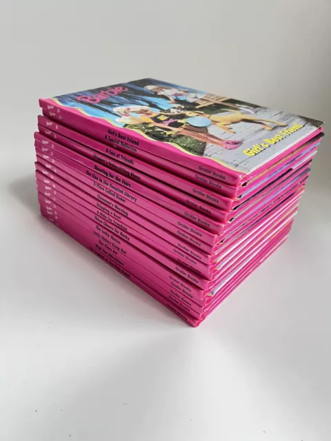 Lot of 9 Barbie & Friends Groiler Book Club Hardcover Pink Books 1998-1999