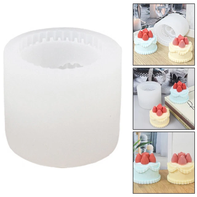 Stampo in silicone a forma di torta di fragole robusto per artigianato candela p