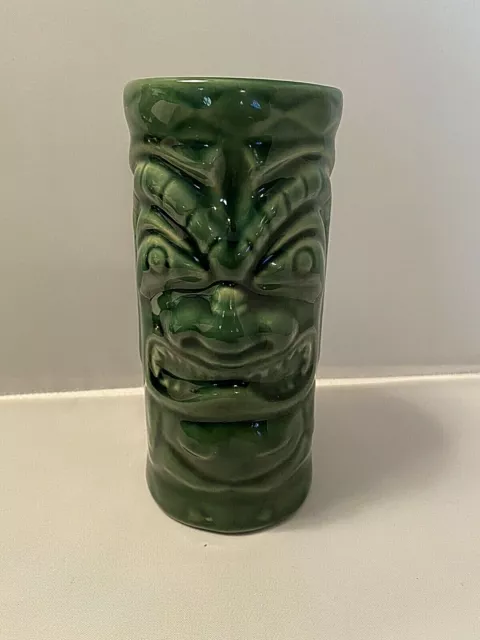 2001 Ceramic Green Tiki Mug/ Accoutrements Hawaiian Vase 5.5’’