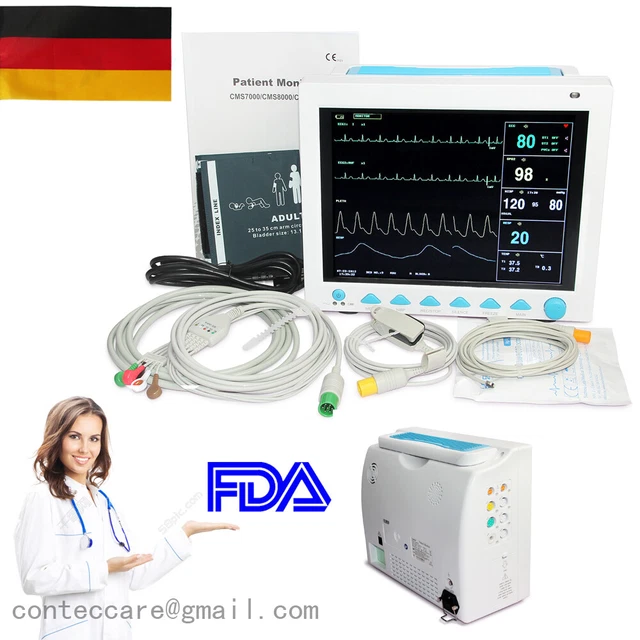 VITAL SIGNS PATIENT Monitor Patient Monitor 6 Parameters ECG NIBP RESP ...