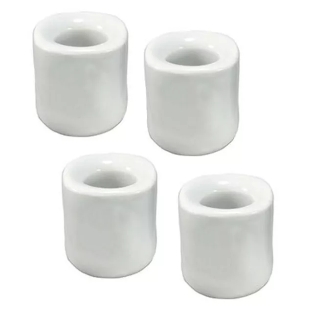 Set of 4 pcs White Ceramic Spell Candle Holders for 4" Mini Taper Chime Candles