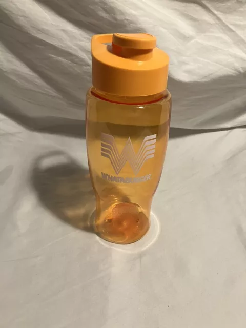 Whataburger 20oz Water Bottle Flip Top Lid Orange White