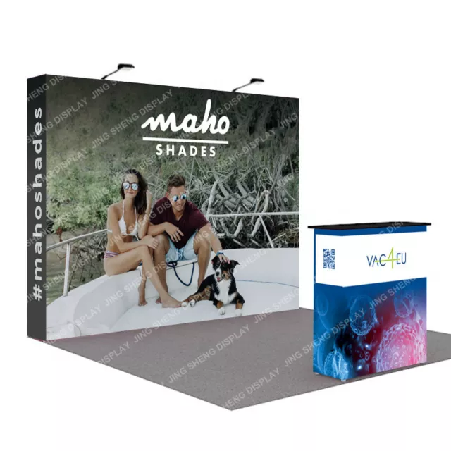 10ft Custom Pop Up Stand Backdrop Trade Show Display Booth with Custom Print 10ft Custom Pop Up Stand Backdrop Trade Show Display Booth with Custom Print