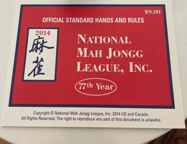 2014 National Mah Jongg League Standar Card/Rule Large Print New