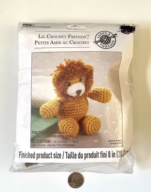 BUCLES E HILOS Kit CROCHET FRIENDS-Lion de 8"" Talla Acabada Totalmente Nuevo