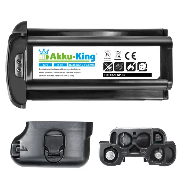 Akku-King Akku für Canon EOS-1D 1Ds Mark II 2 N Ni-MH ersetzt NP-E3 batterypack