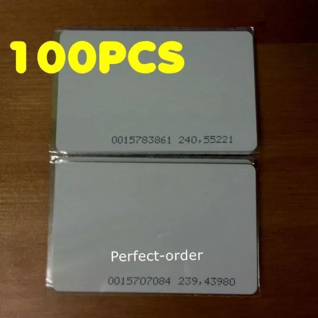 NEW 100PCS 125KHz RFID Cards EM4100/TK4100 Proximity ID Cards For Access Control