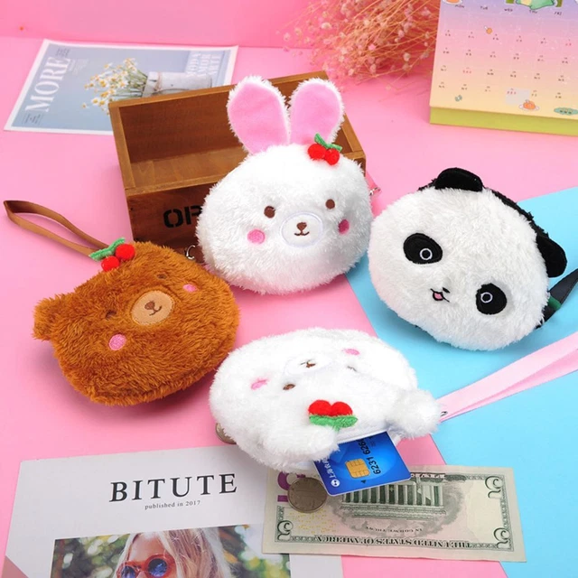 éclair Ours Lapin Panda Cerise Animaux En Peluche Porte-monnaie de dessin animé