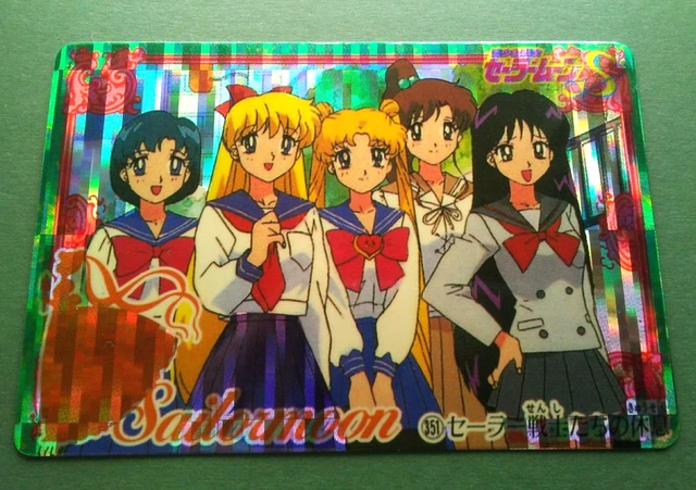 Sailor Moon Prism Sticker Card #352 Group with School Uniforms Carddass Vintage