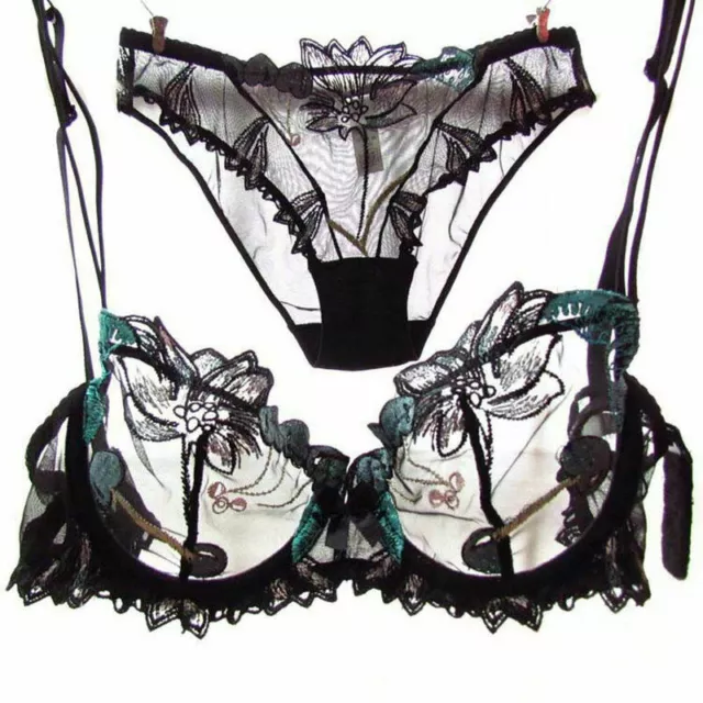 Push-Up Balconette Sexy Women's Transparent Bra Set Lingerie Lingerie Lace