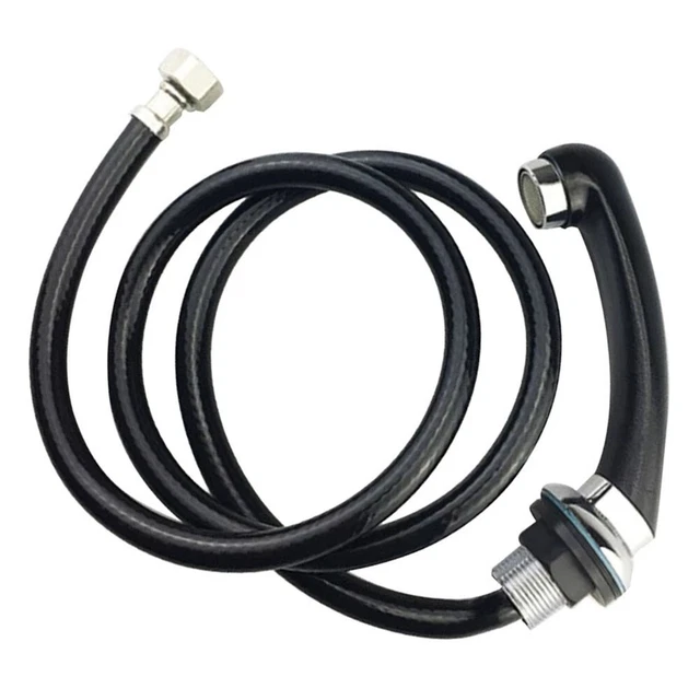 Ugello doccia e tubo in lega e ABS nero facile installazione 15 cm antiruggine