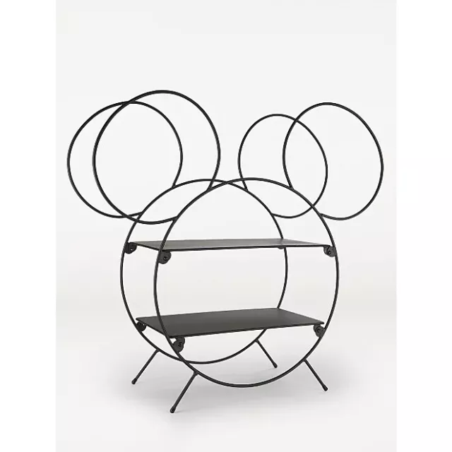 Muebles de almacenamiento de estantería grandes negros de Disney Mickey Mouse ~ caja dañada