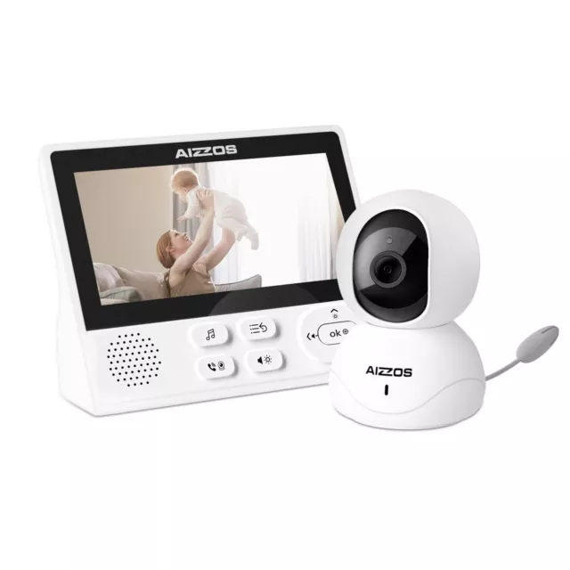 Aizzos Baby Camera Monitor, 720P 5" No WiFi Video Baby Monitor with Camera and