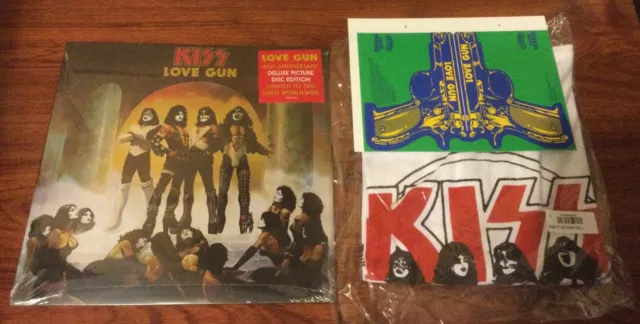 Kiss Love Gun 45 Anniversary Picture Disc Lp Vinyl Only 500 +Shirt L +Gun Sealed