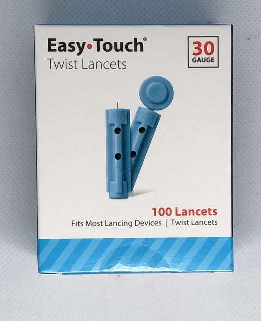 EASY TOUCH TWIST Cap Lancets 100 Count 30 Gauge Sealed Exp 07/05/25 7.