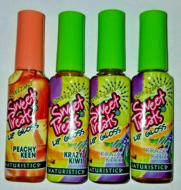 Naturistics Squeezable Sweet Treats Lip Gloss Set *3 Krazy Kiwi & 1 Peachy Keen*