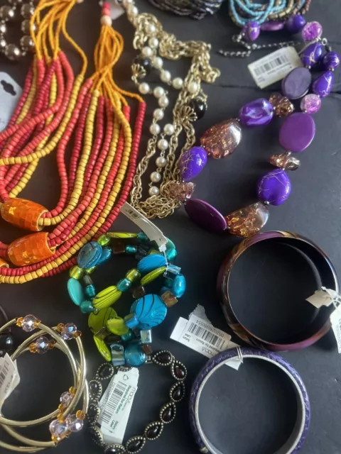 Vintage NOS Fashion Jewelry 59 Pc Lot Macys Emporium Necklaces Bracelets Pins 2