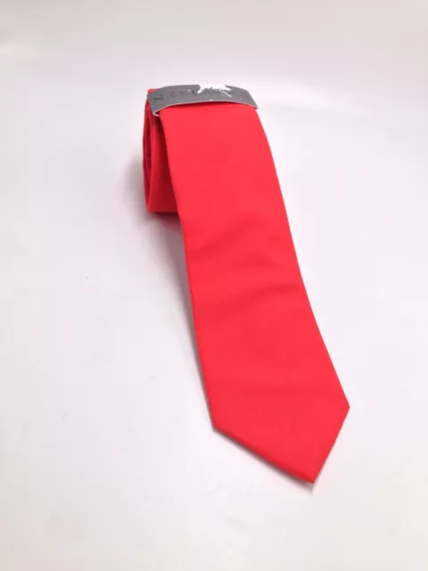 $75 Nick Cannon Men`S Neck Tie Slim Casual Red Solid Dress Skinny Necktie 60x2.5