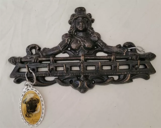 Victorian Trading Woman Cast Iron Coat Key or Robe Hooks 6E