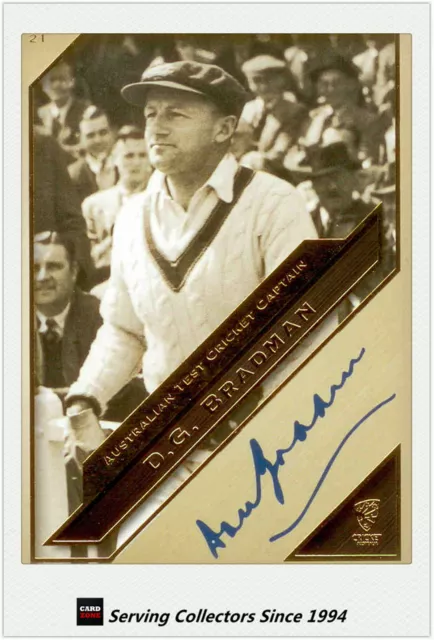 2011 Heritage Test Cricket Captains Blue Facsimile Signature #21: Don Bradman**