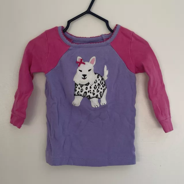 Hartstrings Baby Girl Cute Embroidered Dog Raglan Long Sleeve PJ Top Purple 24 M