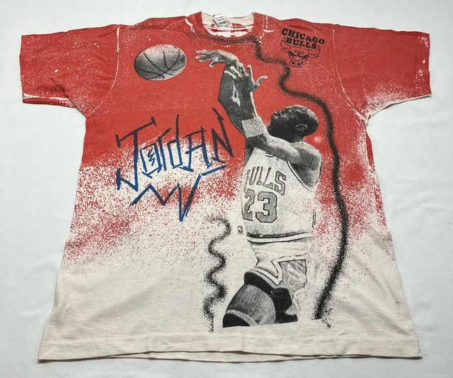 VINTAGE 90'S MICHAEL Jordan Chicago Bulls T Shirt All Over Print