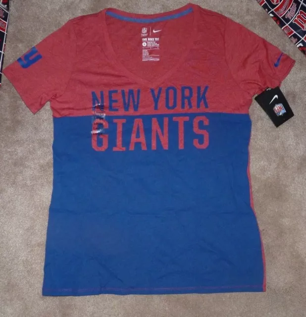 NEW NIKE NFL NY New York Giants Football T Shirt Women Ladies L Large NEW NWT