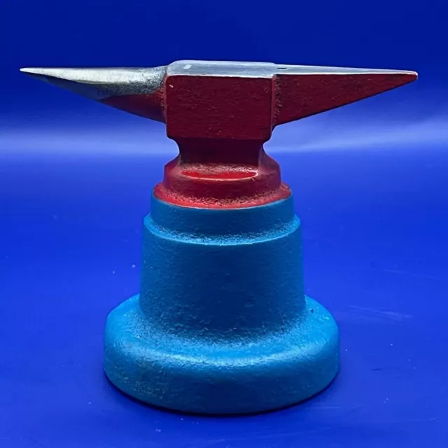 Herramienta de fabricación de joyas yunque de acero en miniatura de hierro metal pintado vintage