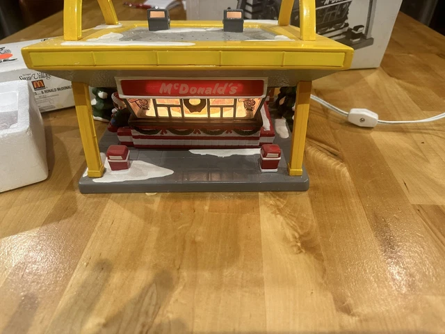 Dept. 56 Original Snow Village McDonalds Restaurant With Sign And Characters Dept. 56 Original Snow Village McDonalds Restaurant With Sign And Characters