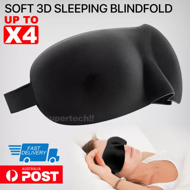 4x Travel Sleep Eye Mask Soft Memory Foam Padded Shade Cover Sleeping Blindfold