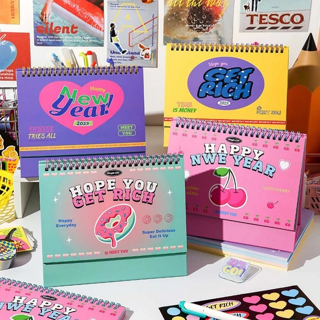 PLANNER DESK CALENDAR 2023 Calendar Standing Flip Calendar Desktop Stationery £9.71 PicClick UK