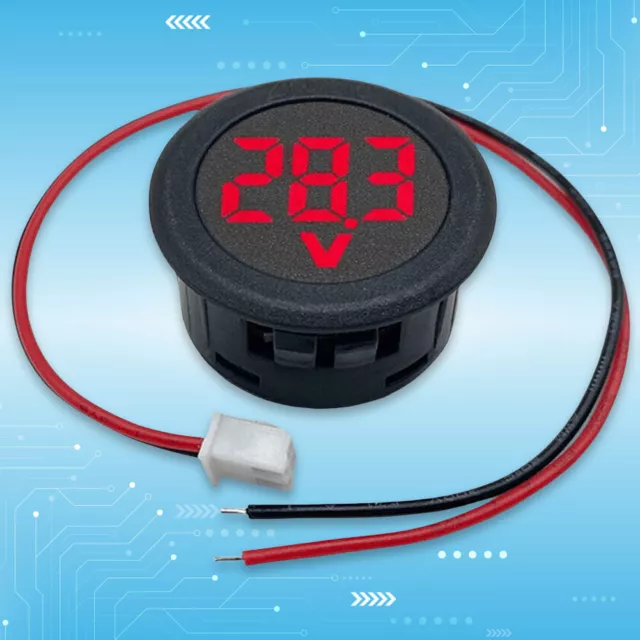 fr DC 4-100V Circular Two-wire Voltmeter Useful LED Digital Display Voltage Mete