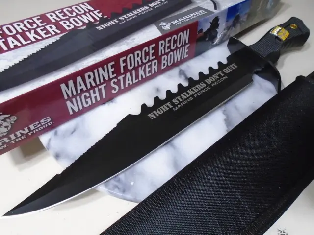 Marine Force Recon Night Stalker Bowie Fixed Blade Knife UC2671 16 1/2" OA New