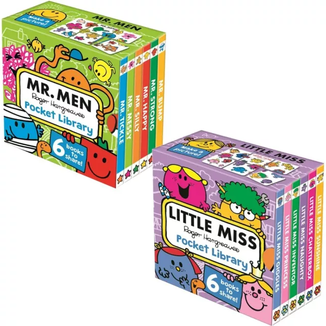 Mr. Men and Little Miss Pocket Library 2 Books Box Set By Roger Hargreaves NEW