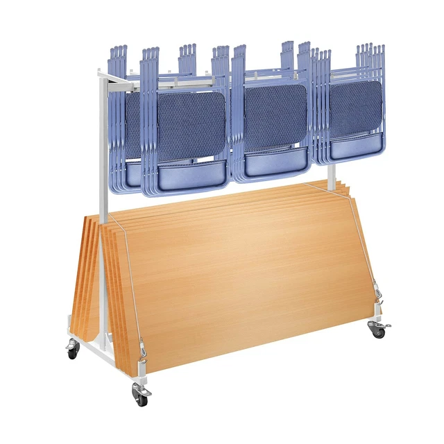 Happybuy Folding Chair and Table Cart 750lbs Capacity Combo Cart for 42 Chair...