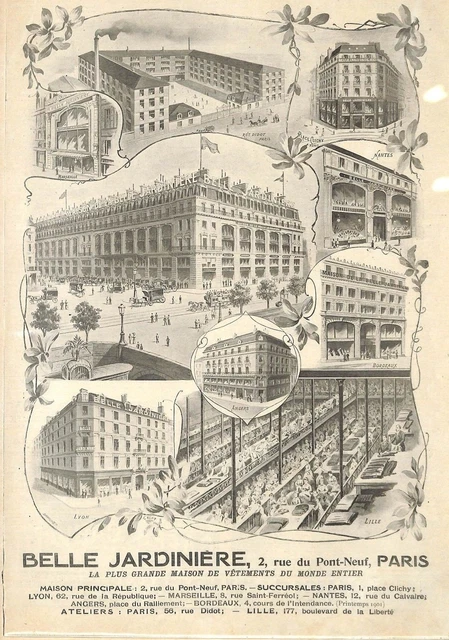 Paris " Belle Jardiniere / Grande Maison De Vetements " Publicite 1900