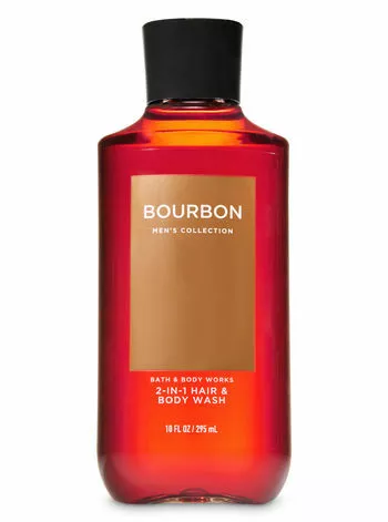 Bath and Body works Men's  BOURBON 2-IN-1 Hair & Body Wash shower gel 10 Fl oz
