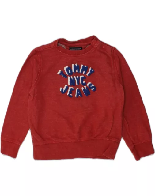 TOMMY HILFIGER Baby Boys Graphic Sweatshirt Jumper 18-24 Months Red Cotton AP50