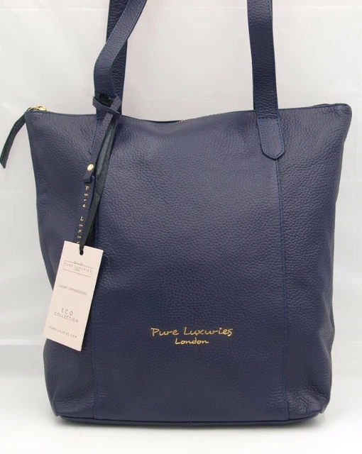 BNWT SLATE GREY LEATHER DEBENHAMS PURE LUXURIES HANDBAG Rrp 99