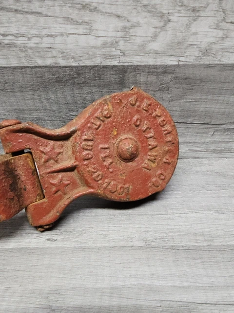 Primitive J E Porter SINGLE Farm Barn Door Roller Pat May 28, 1901 Stars